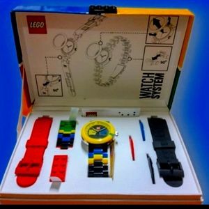 LEGO Brick two by two adult watch yellow/black unisex